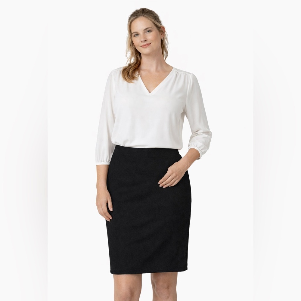 DONANNI‎ FOR GANTOS Black Knit Pencil Skirt Made in Italy Size S